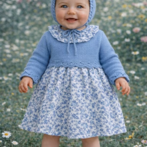 Vestido Flores Azules - 12M