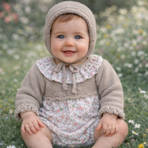 Pelele Flores Beige - 12M